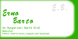erno barto business card