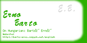 erno barto business card